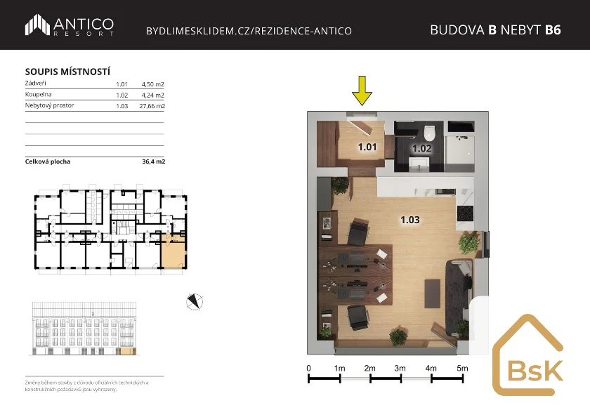Prodej nebytového prostoru B6 1+kk, 36 m² - Český Brod