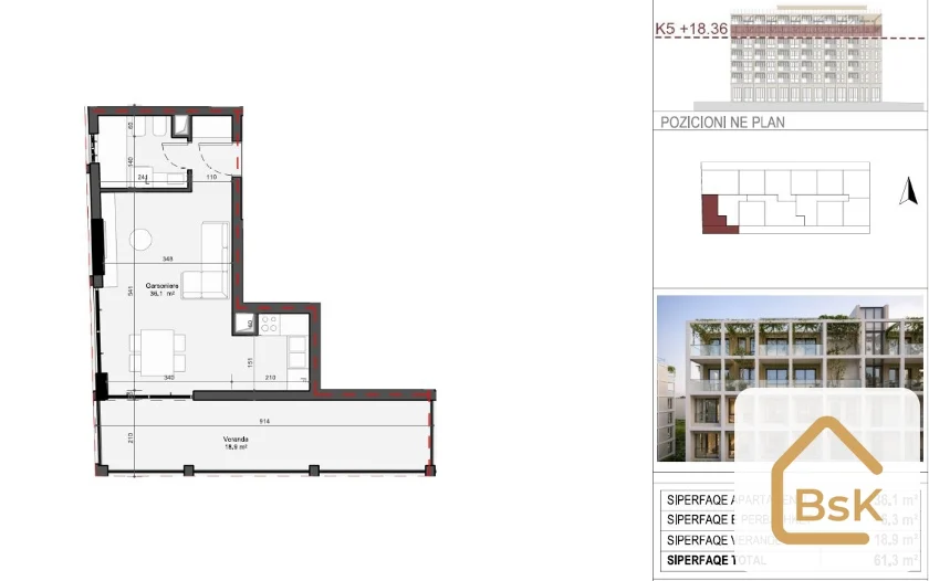 Prodej bytu 1+kk 36 m², Golem, Albánie