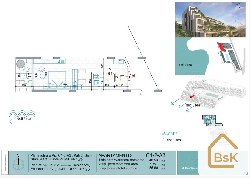 Prodej luxusního apartmánu u moře – Ionian Bay Residence, Saranda (Albánie)