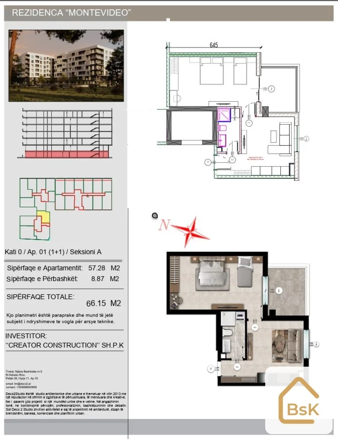 Prodej moderního apartmánu 2+kk u moře 57 m², Golem, Albánie