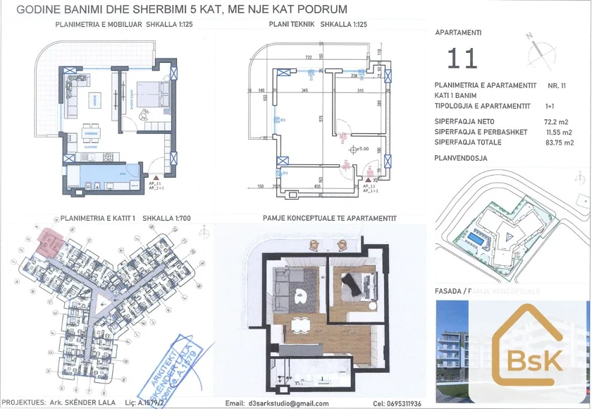 Prodej luxusního apartmánu 2+kk 72 m², Qerret, Albánie