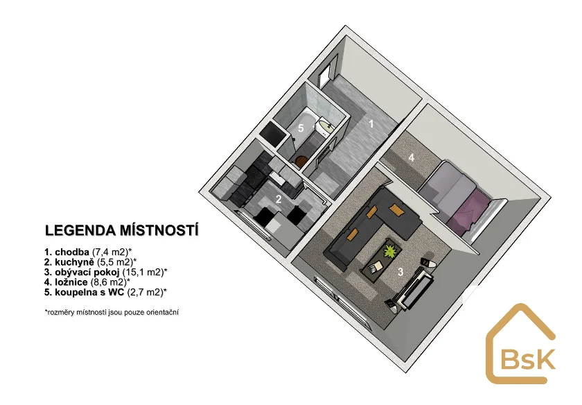 Pronájem bytu 1+1 39 m², Tanvald