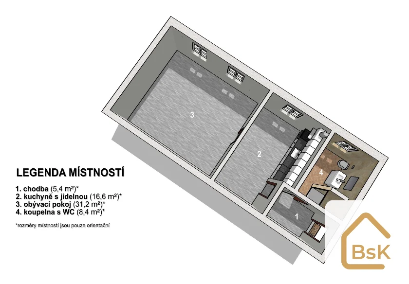 Pronájem bytu 1+1 62 m², Jablonec nad Nisou
