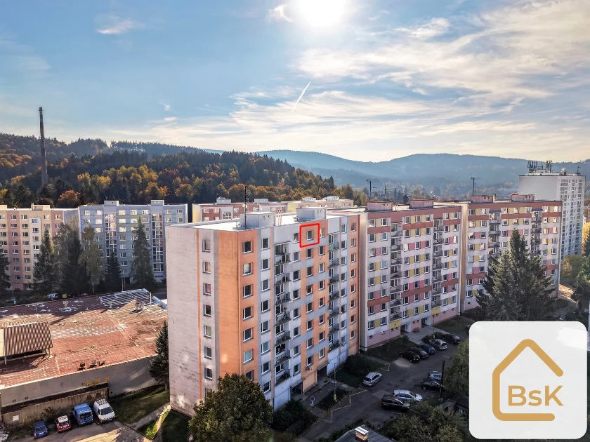 Prodej bytu 2+1 s lodžií, výhledy na Ještěd a jabloneckou přehradu